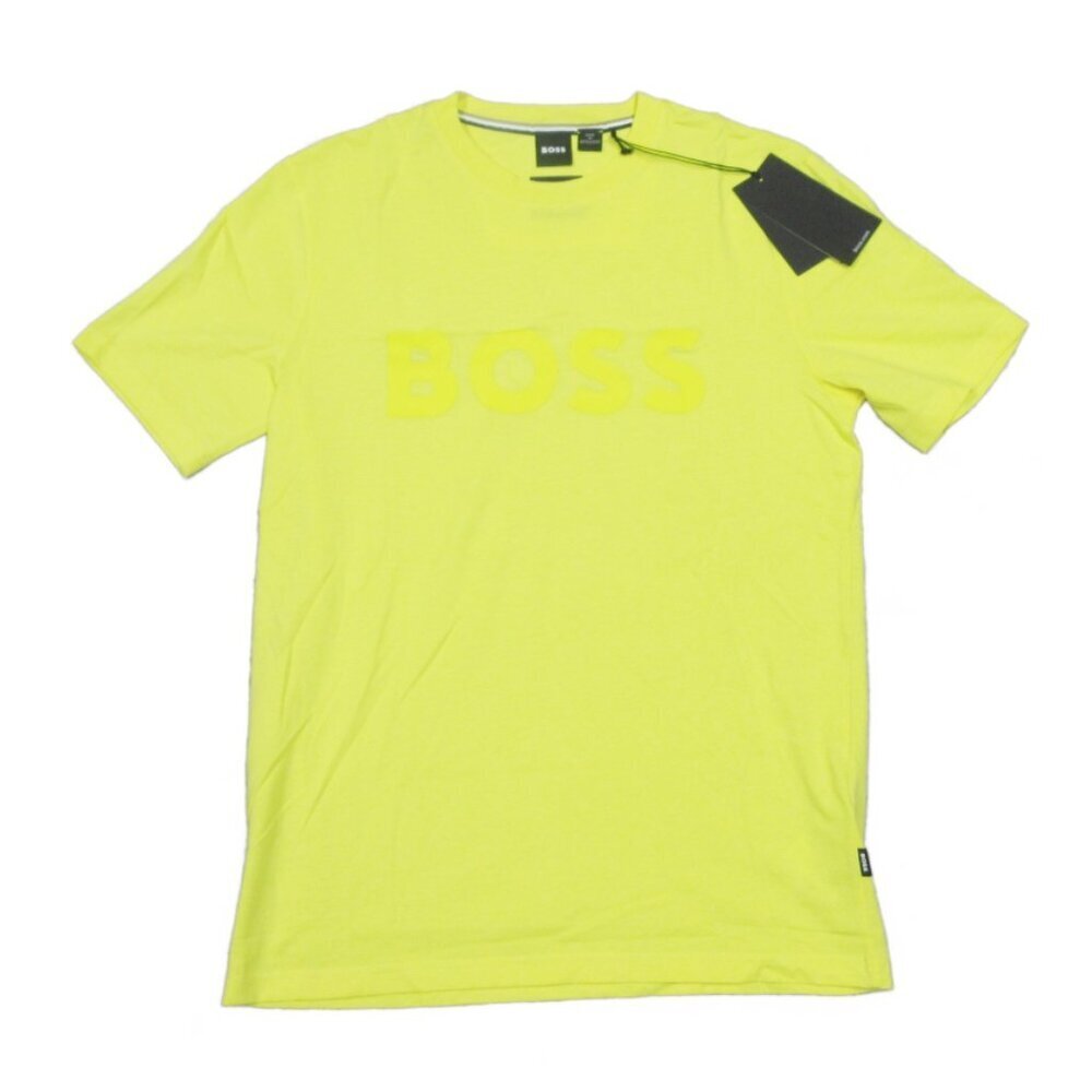 Hugo Boss BOSS Tiburt 272 Logo T‑Shirt in Neon Yellow Size Large